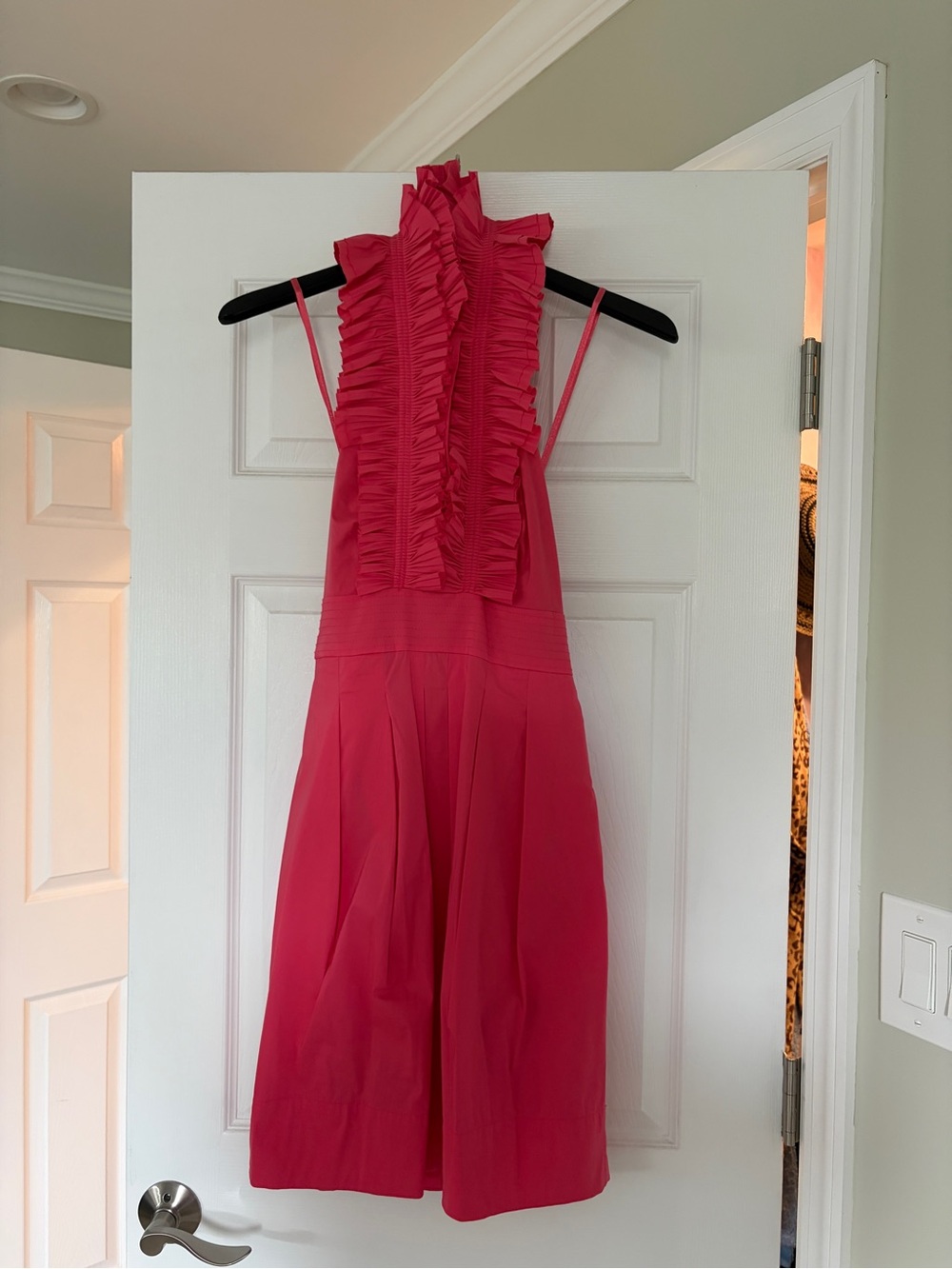 Ruffled Sleeveless Fuchsia Dress